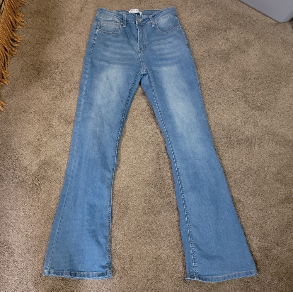 Wax Jean Light Blue Flare Jeans Juniors Mid Rise Sz 9